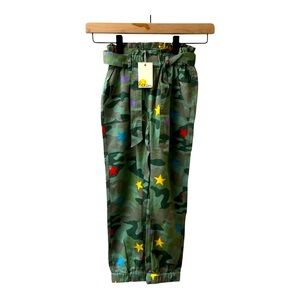 Mini Boden Girls Viscose Camo Paperbag Joggers